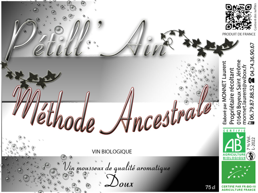 Etiquette Pétill'Ain Méthode ancestrale Cerdon
